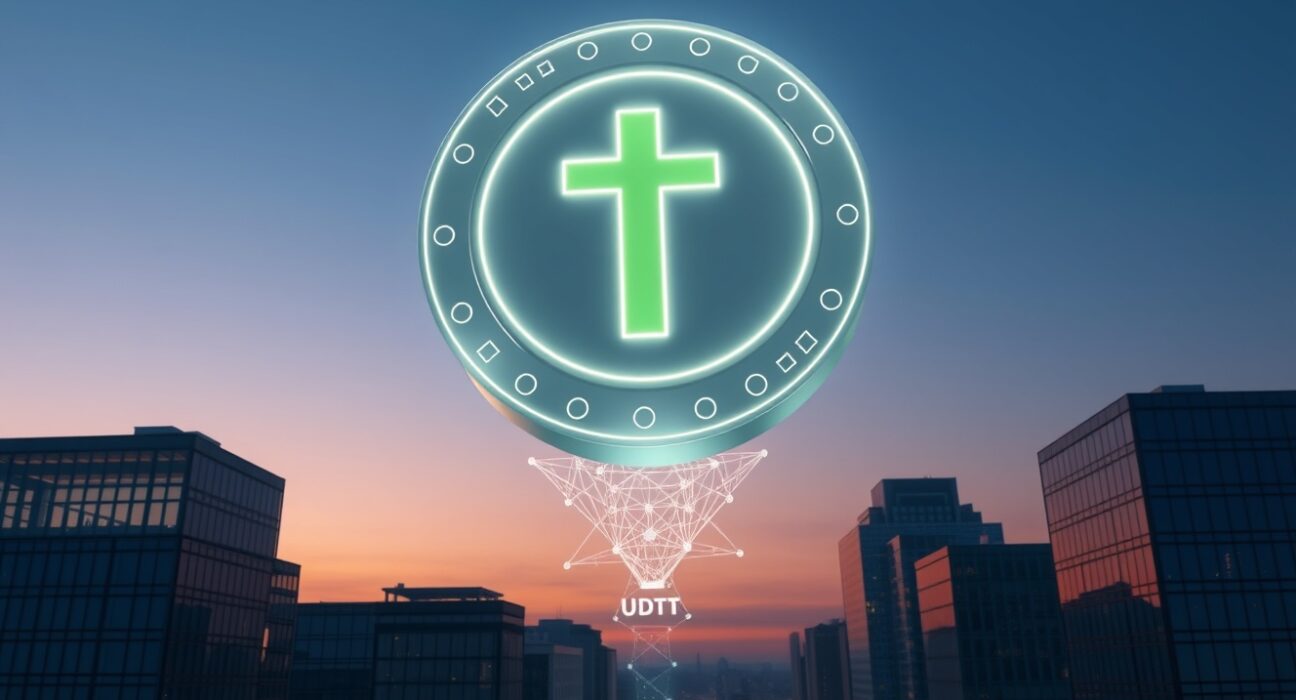 Massive 225,860,006 USDT transfer from unknown wallet to Bitfinex highlighted in a digital cityscape.