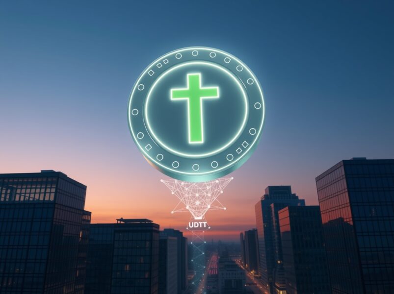Massive 225,860,006 USDT transfer from unknown wallet to Bitfinex highlighted in a digital cityscape.