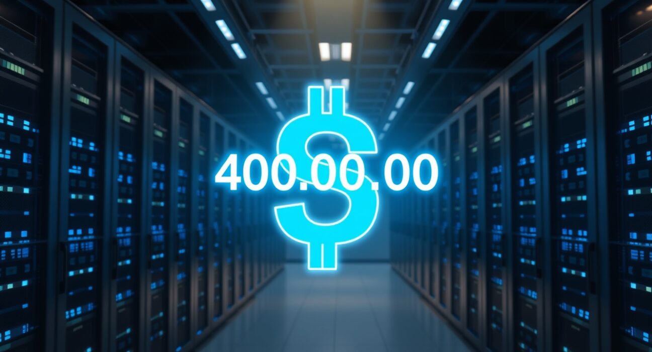 A digital representation of a 400 million USDT transaction being transferred to the Poloniex cryptocurrency exchange.