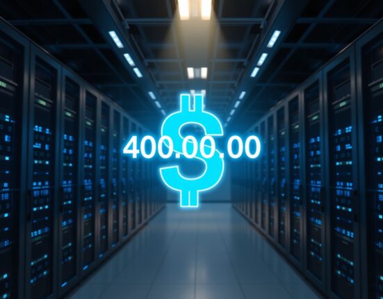 A digital representation of a 400 million USDT transaction being transferred to the Poloniex cryptocurrency exchange.