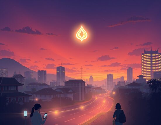 Conceptual art of Maya Bank's potential US IPO bridging Philippine fintech and global markets.