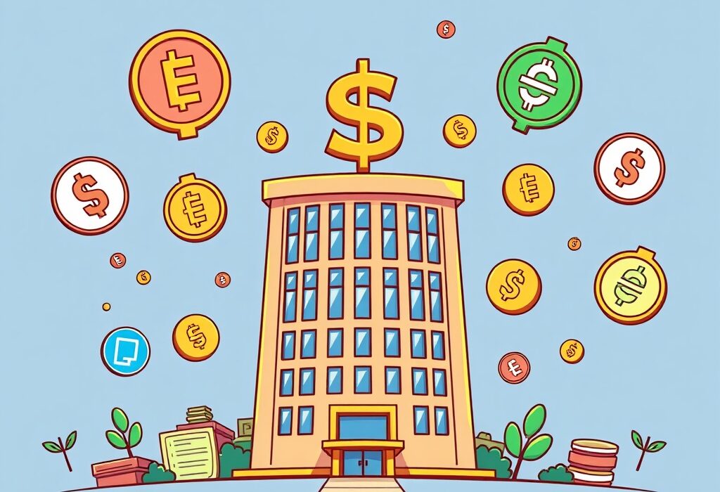 Cartoon illustration symbolizing Mega Matrix's ambitious $2B raise to advance its innovative Mega Matrix stablecoin strategy.