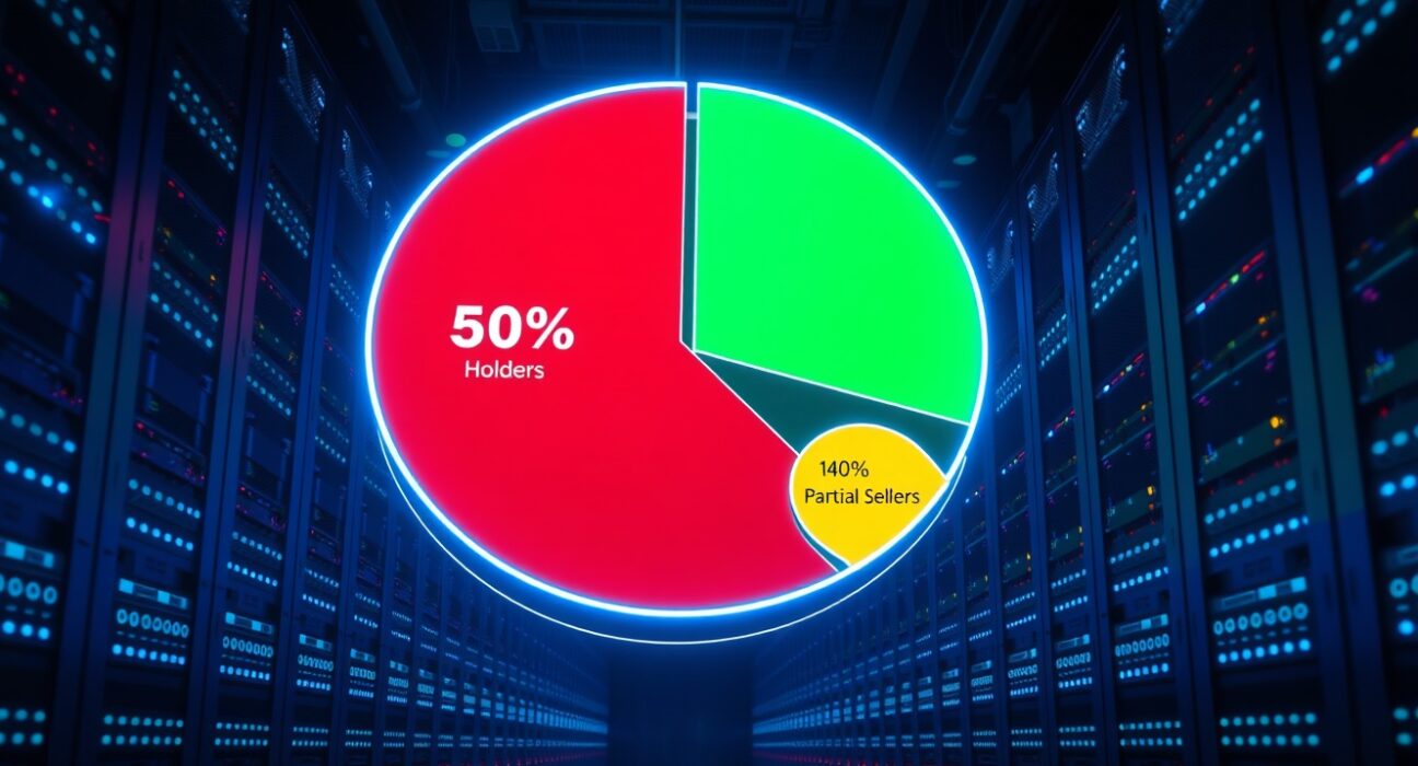 MEGA TGE token distribution chart showing 50% of recipients still holding their tokens, as analyzed by Bubblemaps.