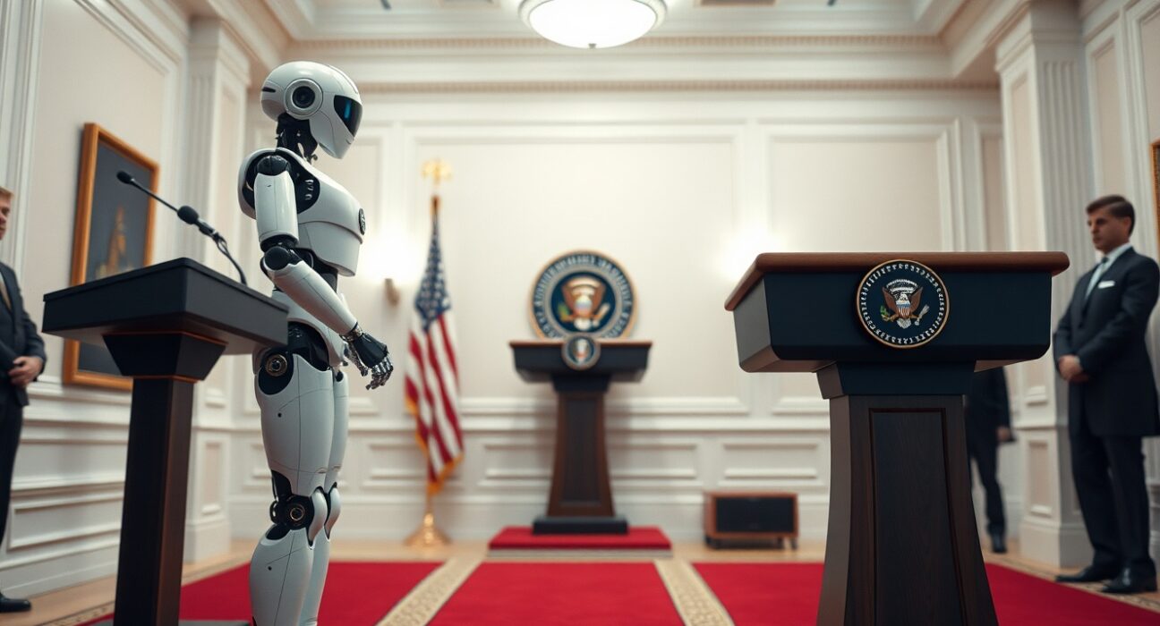 Melania Trump's humanoid robot for homeschooling unveiled at the White House.