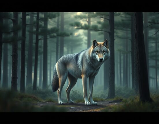 Meme coin launched for escaped South Korean zoo wolf Neukgu in forest setting.