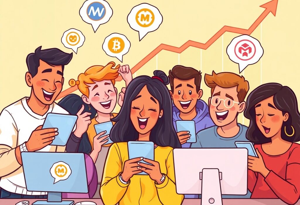 An illustration showing a remarkable surge in Google search interest for memecoins, reflecting current digital asset market trends.