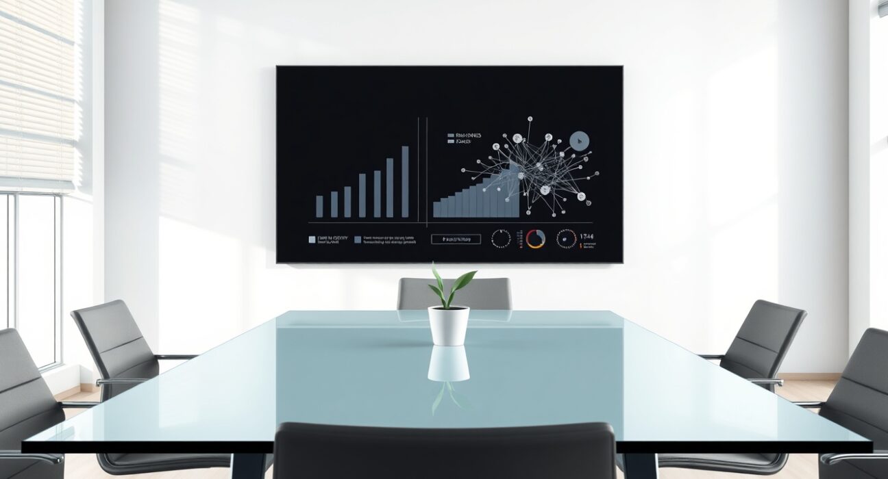 Messari leadership transition and AI strategic shift depicted in a modern office setting.