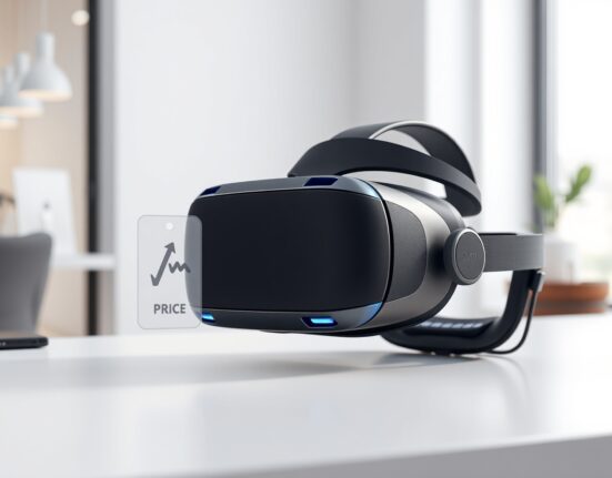 Meta Quest 3 VR headset with price increase indicator due to RAM shortage affecting consumer electronics.