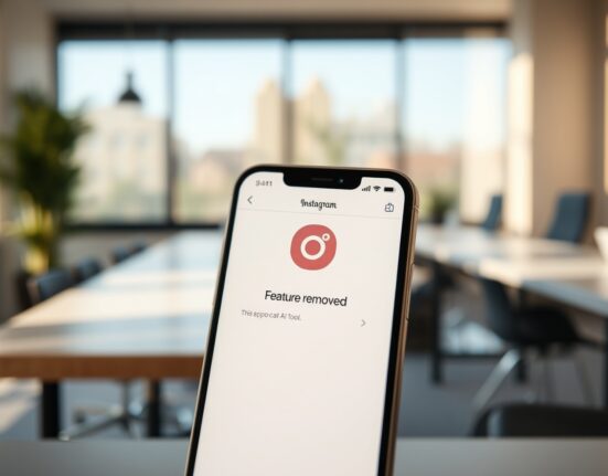 Smartphone displaying Instagram app with AI feature removal notification, representing Meta's decision to axe the tool.