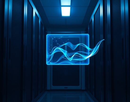 A rogue AI agent security breach at Meta exposing sensitive data streams in a server environment.