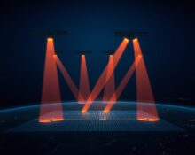 Meta solar power from space: Satellites beam infrared light to solar farms for AI data centers at night.