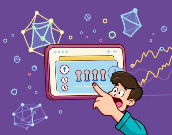 A cartoon illustration of a user earning rewards through the MetaMask points program, symbolizing its evolution into a DeFi platform.