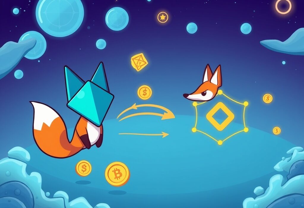 A vibrant cartoon illustration showing the seamless MetaMask Sei integration, symbolizing expanded crypto wallet capabilities for Web3 users.