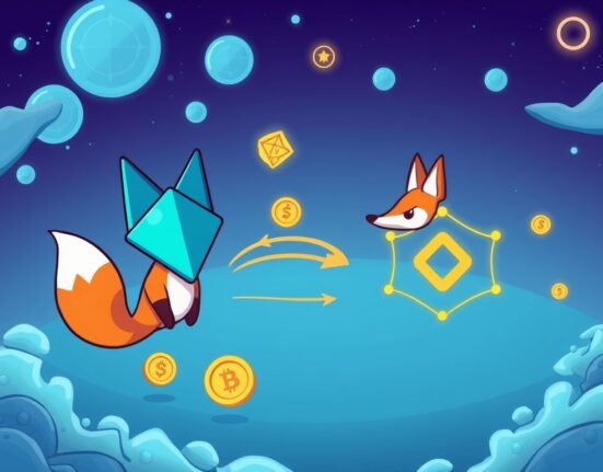 A vibrant cartoon illustration showing the seamless MetaMask Sei integration, symbolizing expanded crypto wallet capabilities for Web3 users.