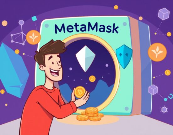 A user joyfully interacting with a digital interface, representing the streamlined process of MetaMask token claims.