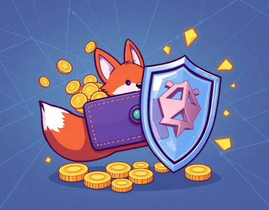 A secure digital wallet receiving MetaMask ZK-proof rewards, illustrating the benefits of on-chain crypto rewards for users.