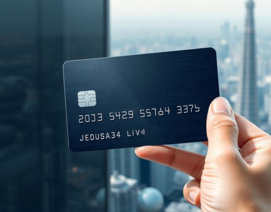 The new Metaplanet Bitcoin cashback card held by a shareholder against a Tokyo backdrop.