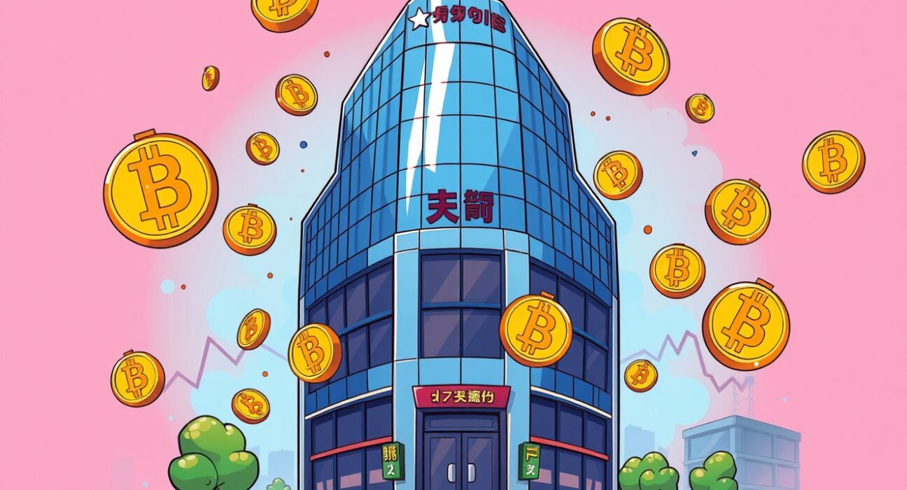 Corporate Bitcoin gains strategy illustrated through vibrant cryptocurrency investment visualization