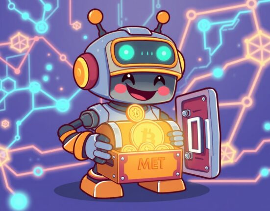 Cartoon illustration of the Meteora token buyback as a confident investment into the project's future.