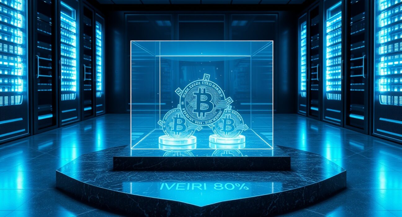 MEXC proof of reserves concept showing secure digital Bitcoin assets in a transparent vault.