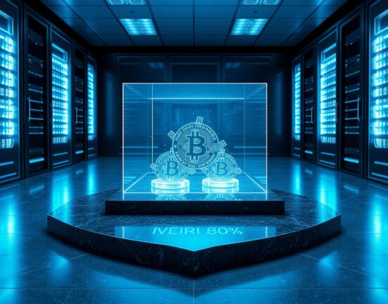 MEXC proof of reserves concept showing secure digital Bitcoin assets in a transparent vault.