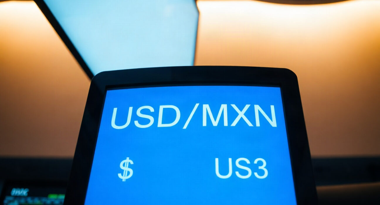USD/MXN exchange rate displayed on a financial trading screen