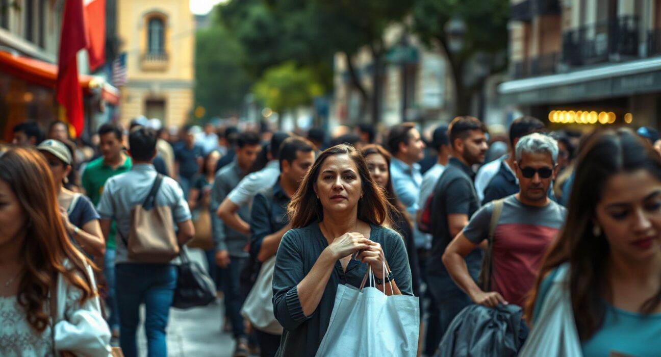 Shoppers in a Mexico City market, representing consumer activity as confidence rises.