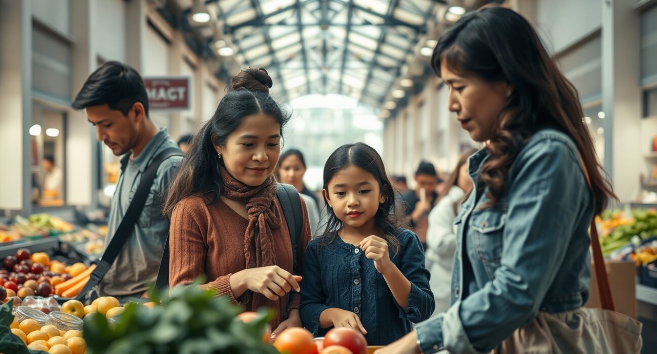 Shoppers in a Mexican market reflecting improved consumer sentiment in June 2025.