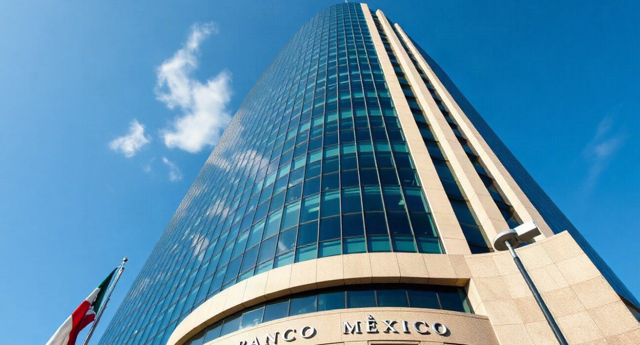 Banco de México headquarters in Mexico City on a clear day