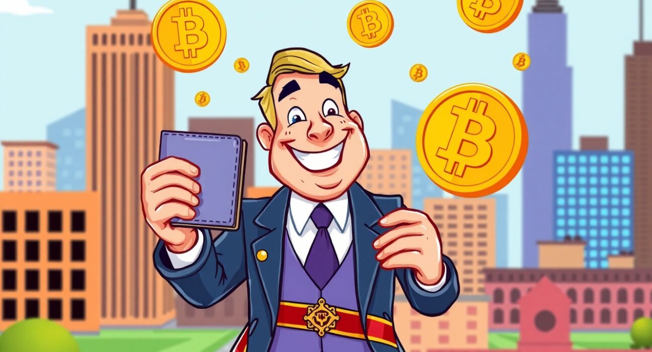Miami mayor celebrating Bitcoin salary investment returns with digital wallet