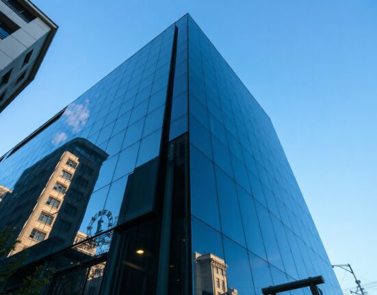 Modern European office building symbolizing the regulatory environment for crypto firms under MiCA
