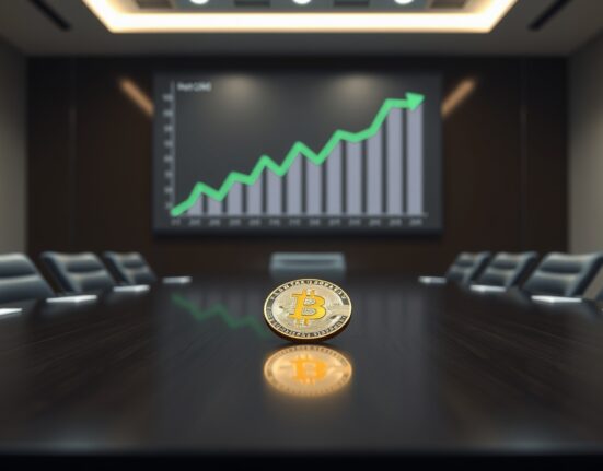 MicroStrategy's corporate Bitcoin investment strategy symbolized by a Bitcoin coin in a