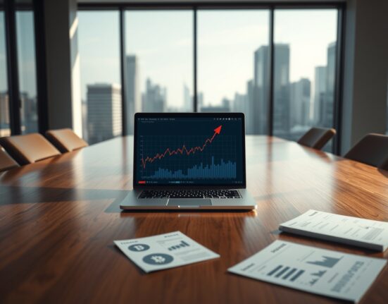 MicroStrategy Bitcoin acquisition costs rising analysis financial chart on laptop in boardroom