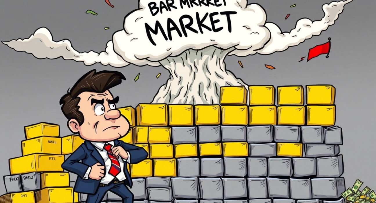 Strategic preparation for a Bitcoin bear market with a financial fortress illustration.