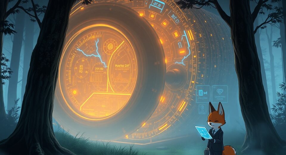 Conceptual Ghibli-style art representing MicroStrategy's significant Bitcoin portfolio and its current financial paper loss.