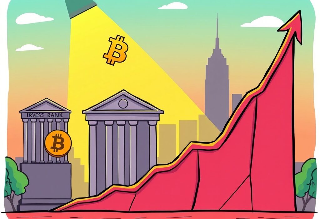 A cartoon showing MicroStrategy's stock soaring, reflecting a strong buy rating and the potential for S&P 500 inclusion.