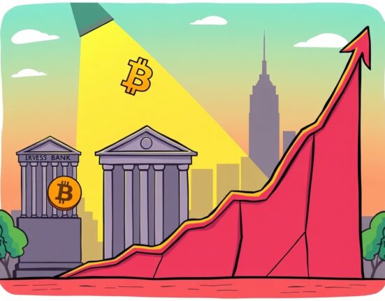 A cartoon showing MicroStrategy's stock soaring, reflecting a strong buy rating and the potential for S&P 500 inclusion.