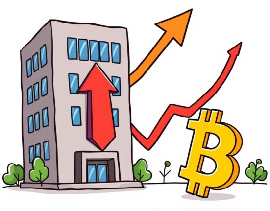 A cartoon illustration symbolizing the concerning drop in MicroStrategy mNAV, highlighting a warning for corporate crypto treasury strategies.