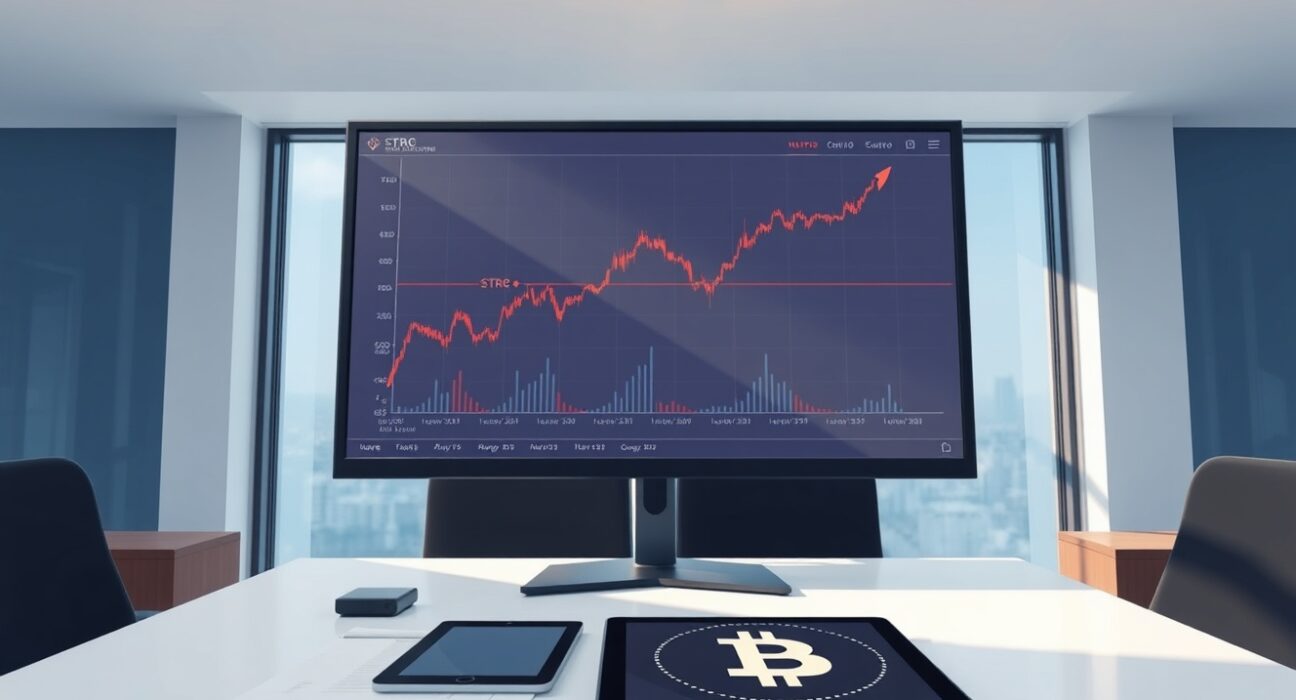MicroStrategy STRC preferred stock trading activity and Bitcoin acquisition strategy visualization