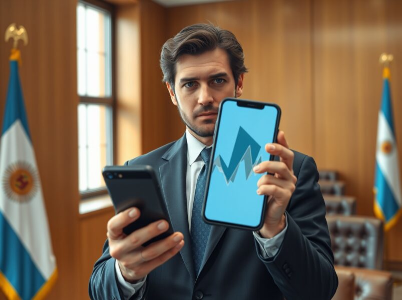 Argentine President Javier Milei during the LIBRA memecoin investigation scandal