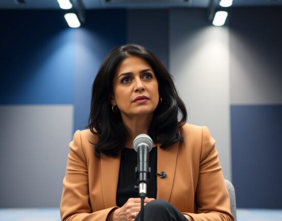 Mira Murati speaking on stage at a Bloomberg event in San Francisco, March 2025.