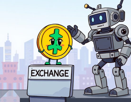 A cartoon character representing the MixMarvel delisting being removed from a crypto exchange platform, symbolizing Bithumb's decision.