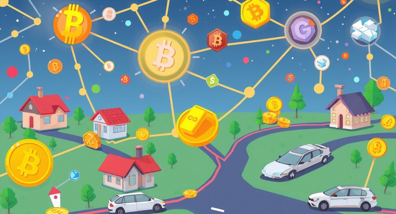 A dynamic illustration showing diverse assets flowing through the innovative Momentum ecosystem, enabling seamless trading and interconnection.