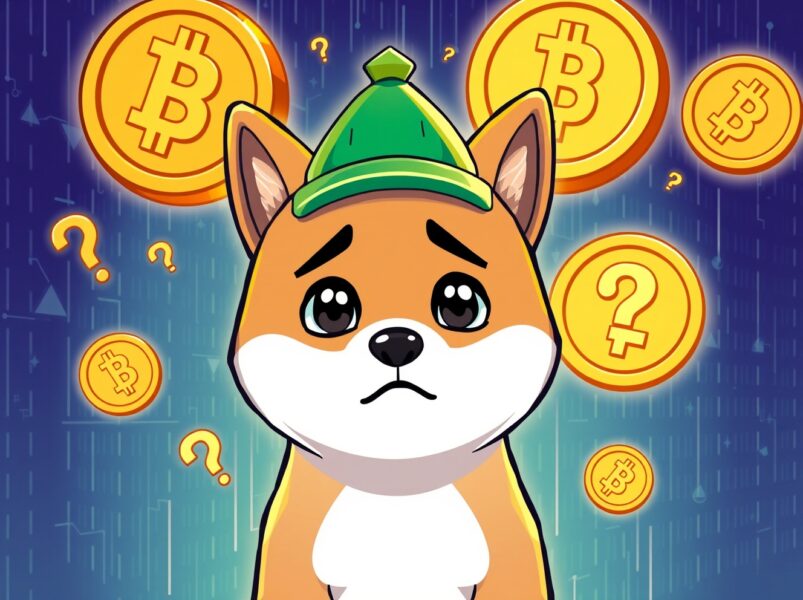 Monad memecoins scam warning featuring confused dog surrounded by cryptocurrency symbols