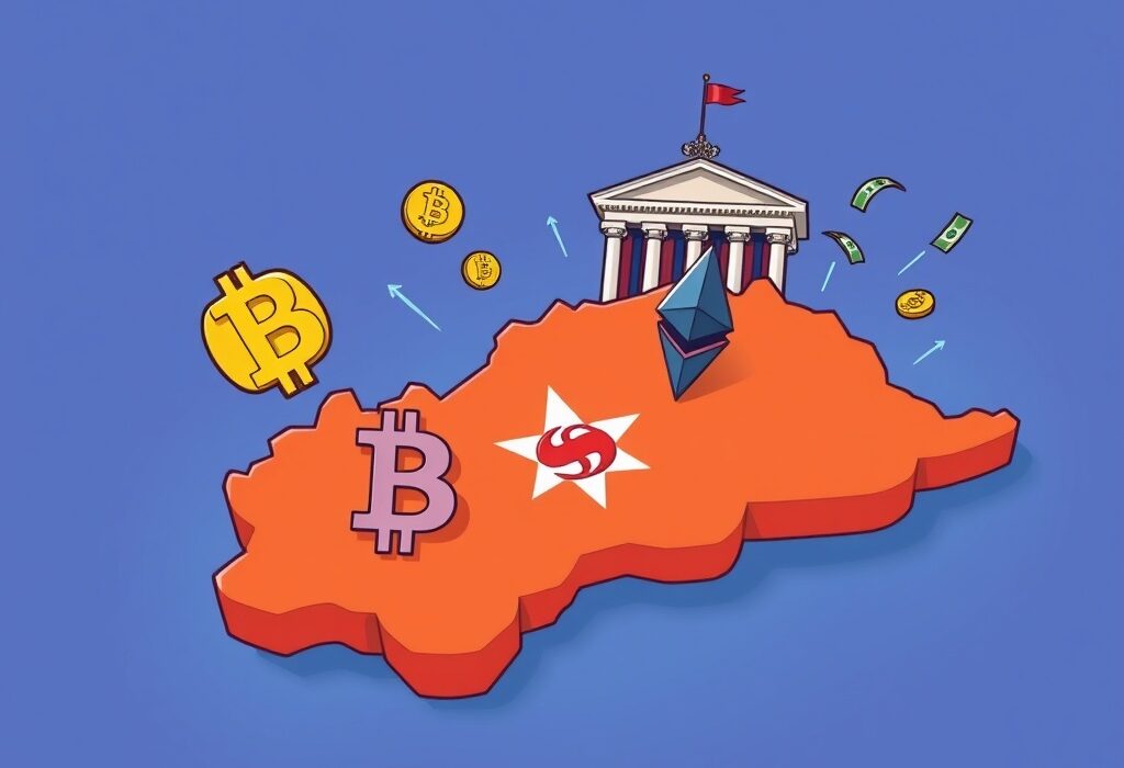 A cartoon illustration symbolizing Montenegro's ambitious national Bitcoin treasury plan and its potential for growth.