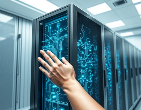 AI content moderation technology analyzing data streams for platform safety in real-time.