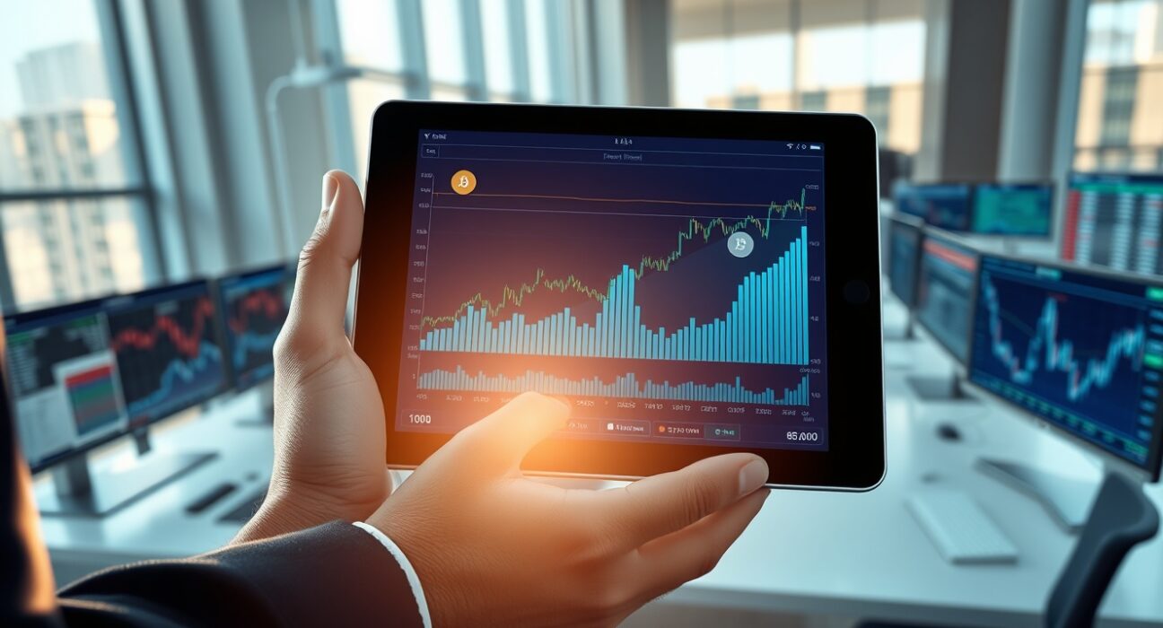 Analysis of Morgan Stanley Bitcoin ETF surpassing WisdomTree in investor inflows on a financial data tablet.