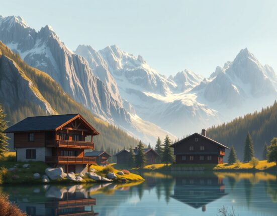 Swiss franc safe haven stability represented by Swiss Alps and secure economy imagery