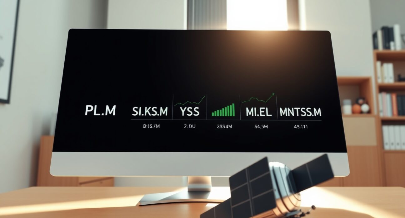 MSX platform listing for five US space-themed stock tokens showing performance charts.