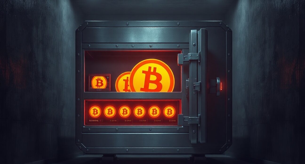 An image of a cold storage wallet being opened, symbolizing the movement of Bitcoin from the Mt. Gox estate.